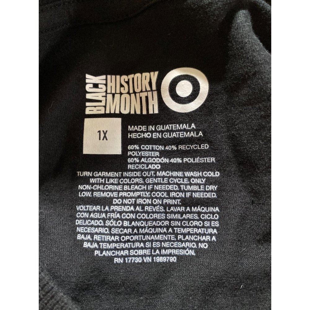 Black History Month Adult Plus Size Long Sleeve Round Neck T-Shirt - Black 1X - Picture 6 of 7